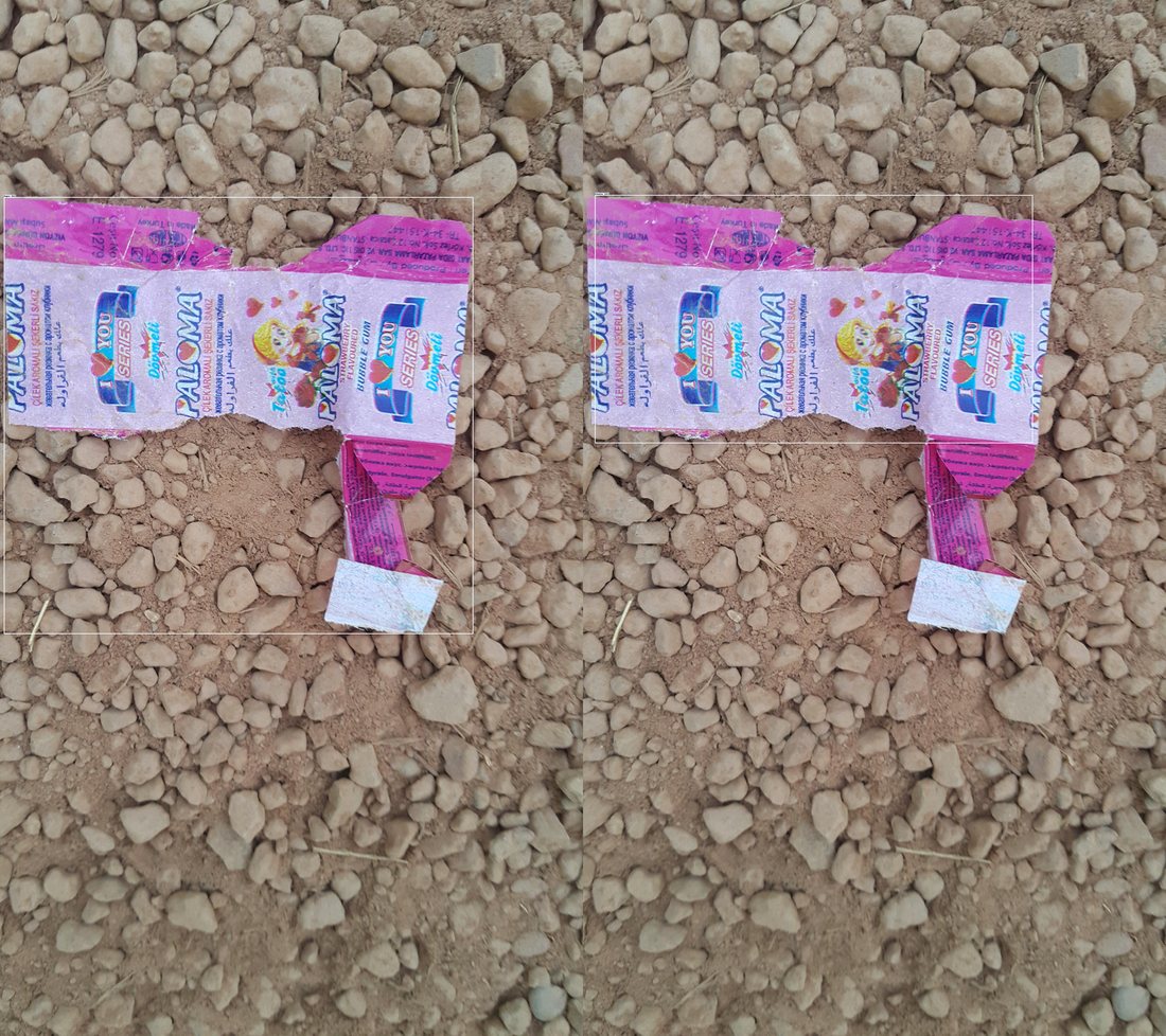 Ground truth labels a carton as paper while the model predicts plastic.